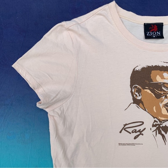 Ray Charles tee 2005 signature portrait tee ladies cut size medium 🎹 - Picture 5 of 16